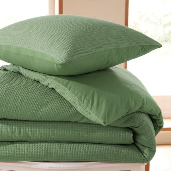 "Honeycomb" påslakanset 260 x 240 för "King Size" dubbelsäng 160 till 180 cm - Honeycomb Olive