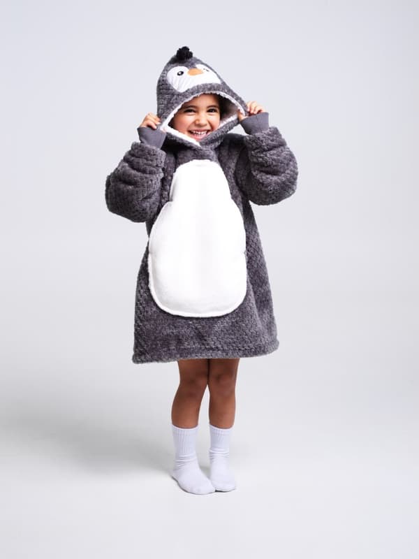 Noxxiez Cuddle Hoodiez - Pingvin,  Small (3-6 år)