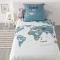 Miniatyrbild 1 av 3: Påslakanset 140 x 200 "World Map" Vändbar 100% Bomull / 57 Trådantal/cm²