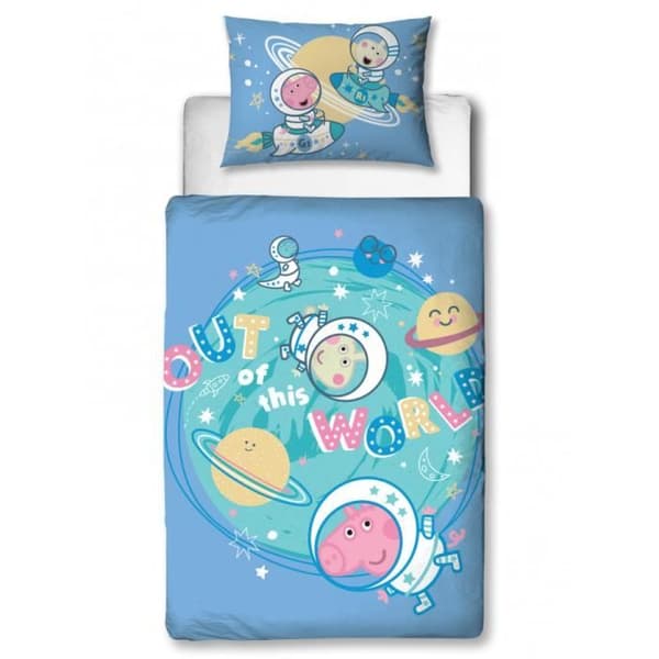 Peppa Pig George Stars Junior påslakanset för småbarn - Blå - Polycotton
