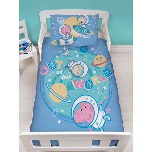 Peppa Pig George Stars Junior påslakanset för småbarn - Blå - Polycotton