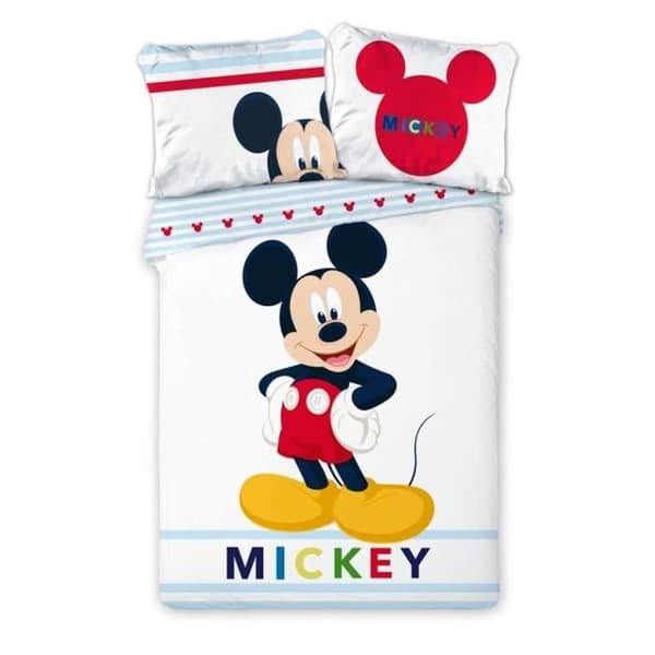 Disney Musse Pigg påslakan 140 x 200 cm vit bomull