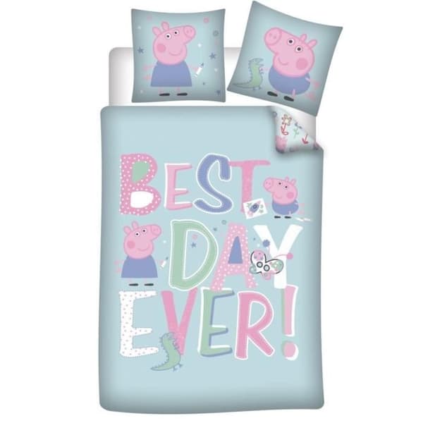 Peppa Pig - Sängkläder för barn, Påslakan 140x200 cm, Örngott 63x63 cm