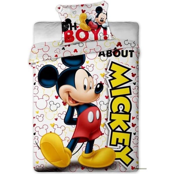 DISNEY Mickey Påslakan - Twin 140 x 200 cm + 1 örngott 63 x 63 cm - Flerfärgad