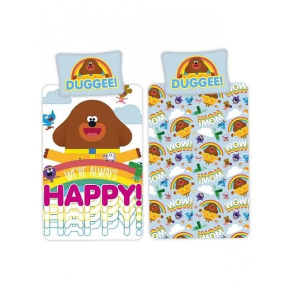 Hey Duggee Happy Enkelt påslakan och örngott set