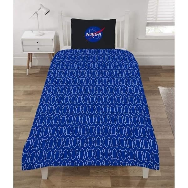 Nasa Mission Patches Set Enkelt påslakan Astronomy Space Vändbara sängkläder med kuddfodral