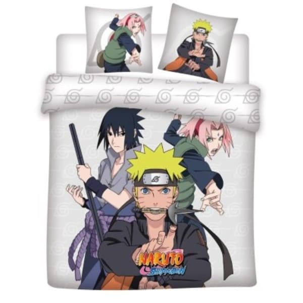 Sängset - Naruto Shippuden - Duvetöverdrag 240x220 cm - 2 Kuddar 63x63 cm - Oeko Tex - Mikrofiber