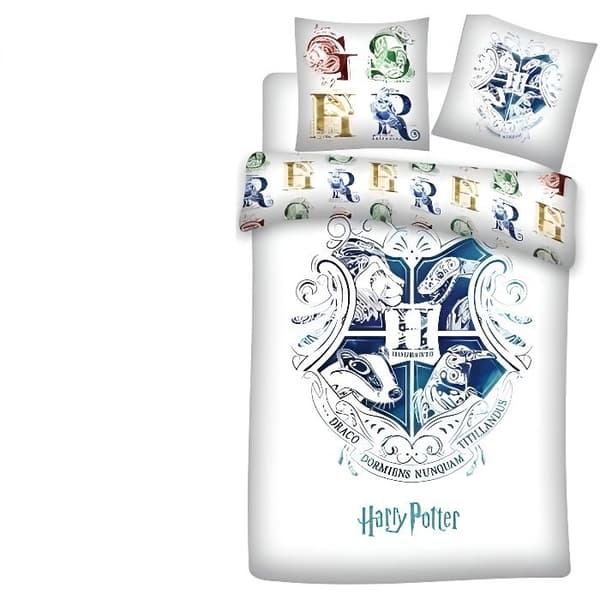 Harry Potter påslakanset - Harry Potter varumärke - 100% bomull - Vit - 140 x 200 cm