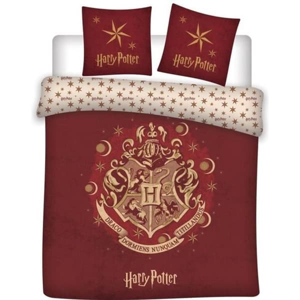 Harry Potter - Barnsängset dubbelt påslakan 200x200 cm två örngott 63x63 cm