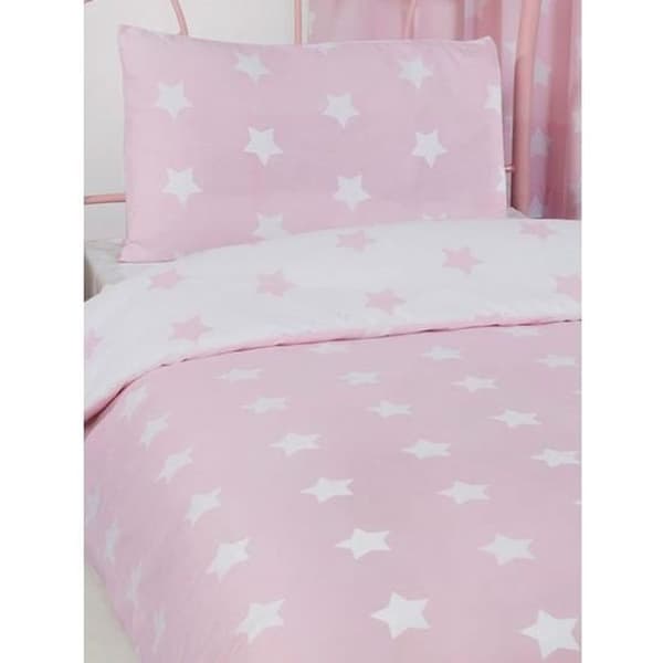 Pink and White Stars Junior Påslakan och örngott set