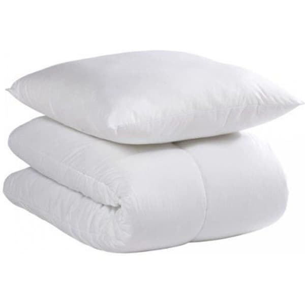 Pack täcke + Kudde - Okänt märke - Sängkläder 140x70 cm - 100% bomull - Vit - Naturlig