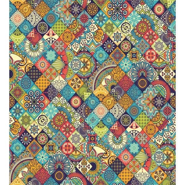 Bohemian Abakuhaus påslakanset, folkrutigt, flerfärgat, 200cm x 200cm