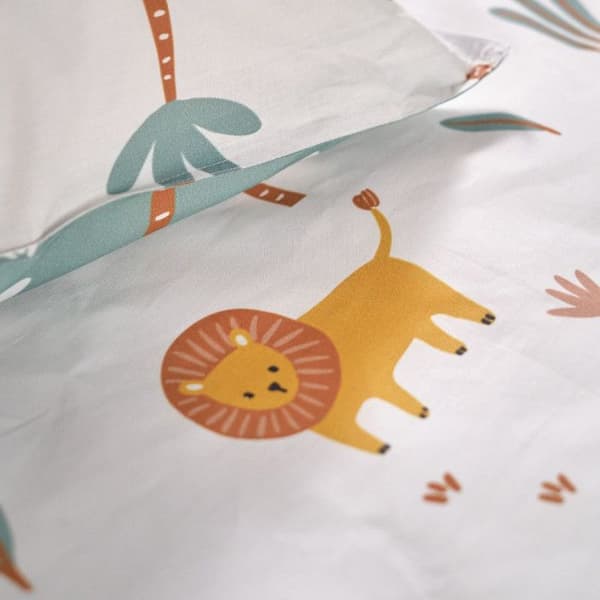 Påslakanset 140 x 200 "Happy Savane" Vändbar 100% bomull / 57 trådar/cm²