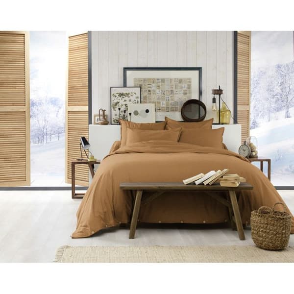"Candice" påslakan alla storlekar Bomull Flanell - Candice Camel - Påslakan 240 x 220 cm