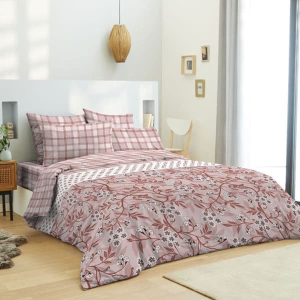 Komplett vändbart påslakanspaket för 180 x 200 cm säng "King size" Liberty rosa