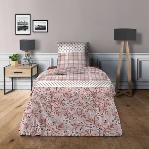 Påslakan för säng 90 x 190 cm Liberty rosa 100% bomull / 57 trådar/cm²
