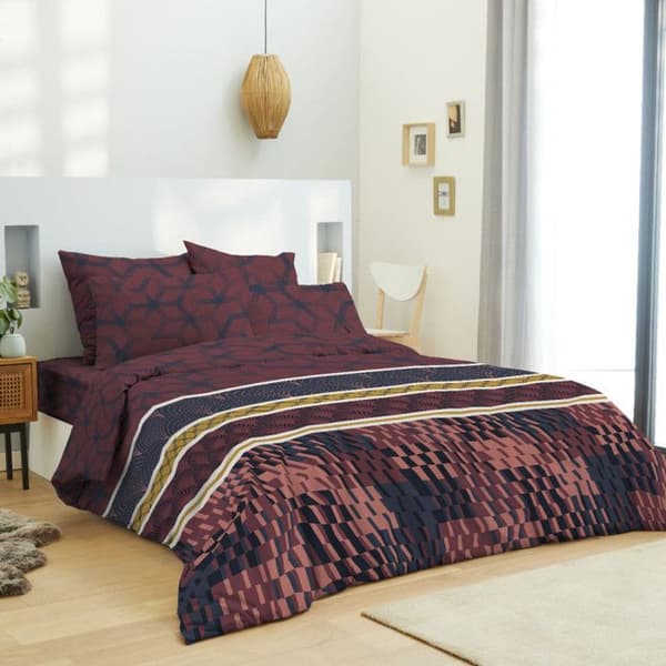 Komplett vändbart påslakanspaket för säng 180 x 200 cm "King size" Stella choco