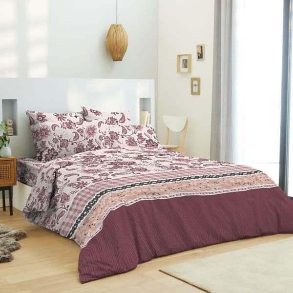 Komplett vändbart påslakanspaket för säng 180 x 200 cm "King size" Burgundy kashmir