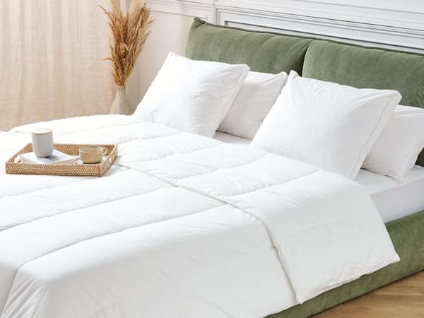 Täcke Bomull Lyocell Hölje Polyester Fyllning 220 x 240 cm Varm 9.0 TOG Rörkantning Dubbelsäng Super King Size