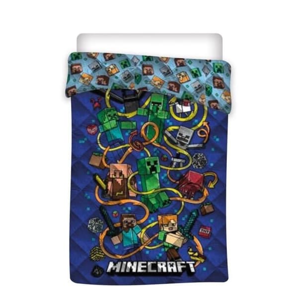 Täcke - Minecraft - 140x200 cm - Polyester - Kan tvättas i maskin - Oeko Tex