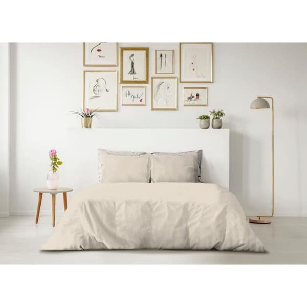 LOVELY HEM-PÅLÄCKSETT - 240x260 cm - 100% BOMULL - CREAM BEIGE