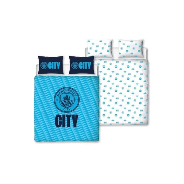 Manchester City FC Crest Dubbel påslakan och örngott set