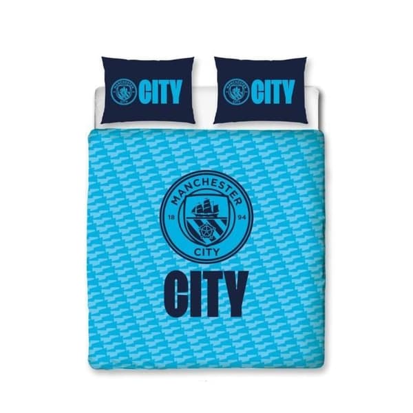 Manchester City FC Crest Dubbel påslakan och örngott set