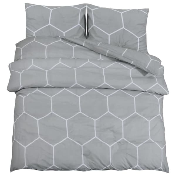 vidaXL Bäddset grå 200x200 cm bomull