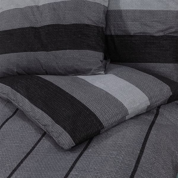 vidaXL Bäddset mörkgrå 140x200 cm bomull