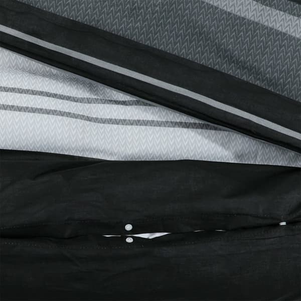 vidaXL sengetøj 200x200 cm bomuld sort og hvid