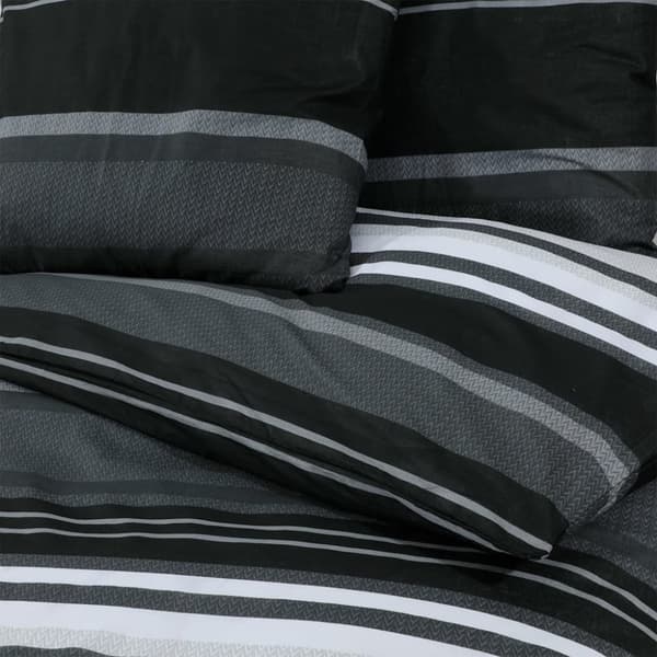 vidaXL sengetøj 200x200 cm bomuld sort og hvid