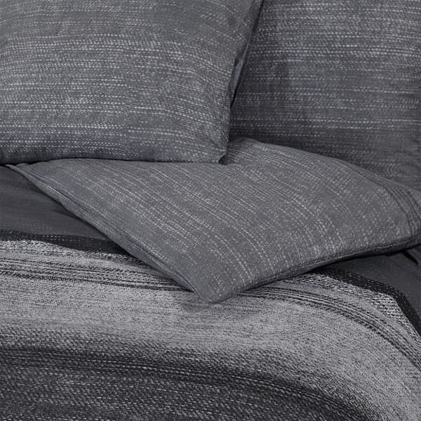 vidaXL Bäddset mörkgrå 200x200 cm bomull