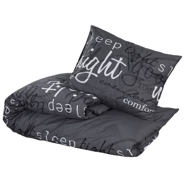 vidaXL Bäddset svart 240x220 cm bomull