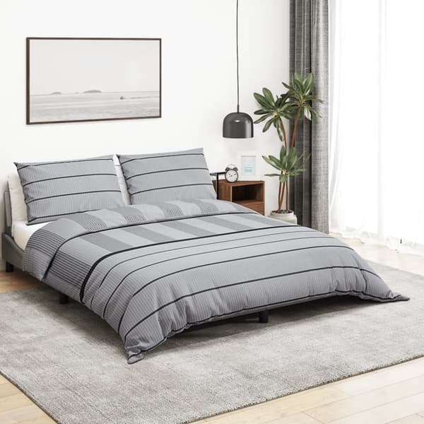 vidaXL sengetøj 200x220 cm bomuld grå