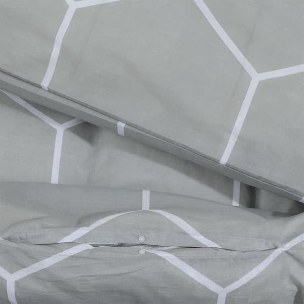 vidaXL sengetøj 260x220 cm bomuld grå