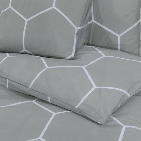 vidaXL sengetøj 260x220 cm bomuld grå