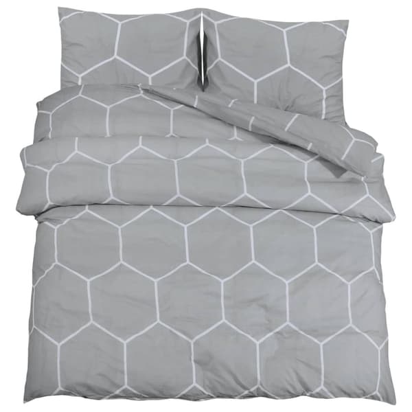 vidaXL sengetøj 260x220 cm bomuld grå