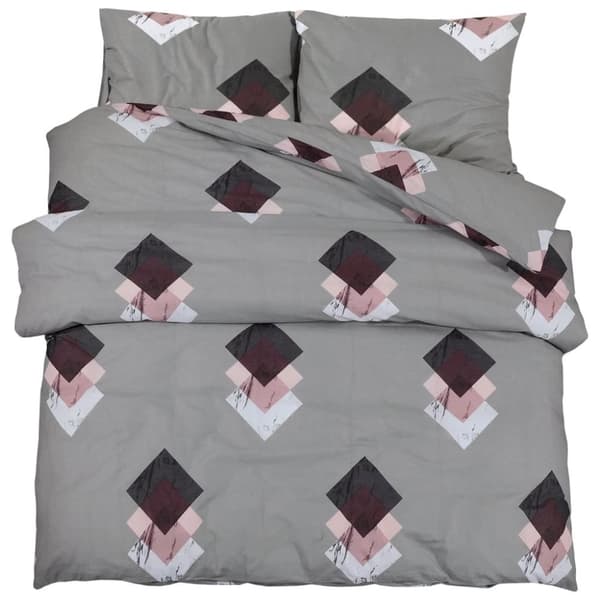 vidaXL Bäddset grå 225x220 cm bomull