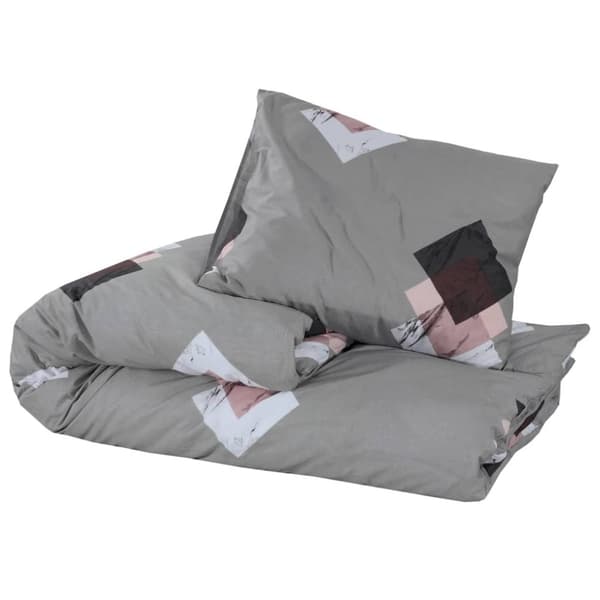 vidaXL Bäddset grå 200x200 cm bomull