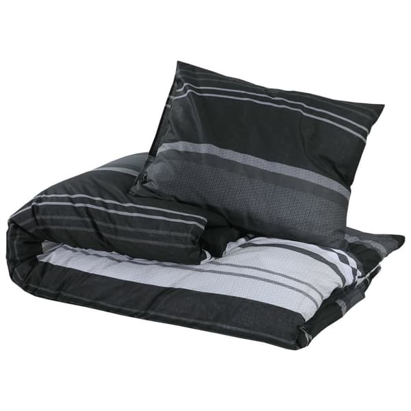 vidaXL sengetøj 200x220 cm bomuld sort og hvid