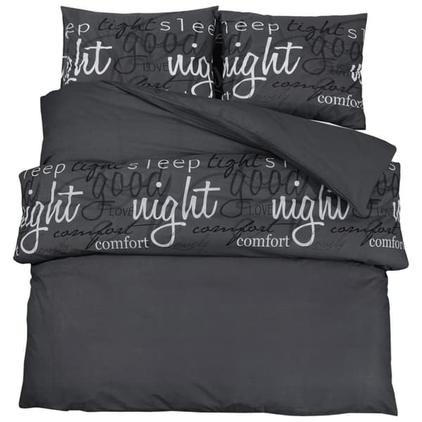 vidaXL Bäddset svart 260x240 cm bomull