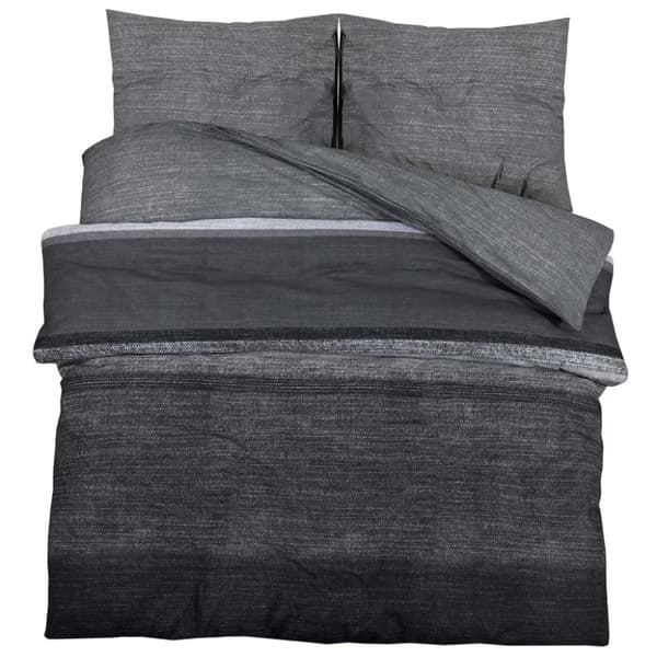 vidaXL Bäddset mörkgrå 240x220 cm bomull