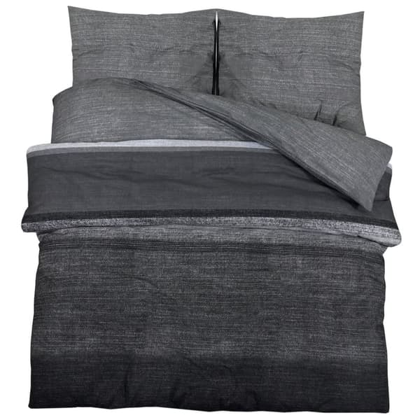 vidaXL Bäddset mörkgrå 200x220 cm bomull