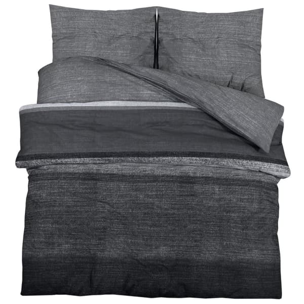 vidaXL Bäddset mörkgrå 260x220 cm bomull