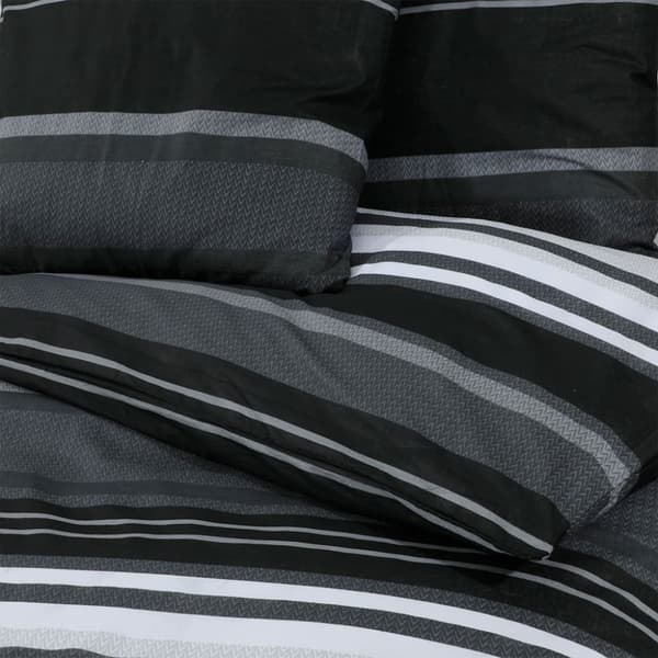 vidaXL sengetøj 200x200 cm bomuld sort og hvid