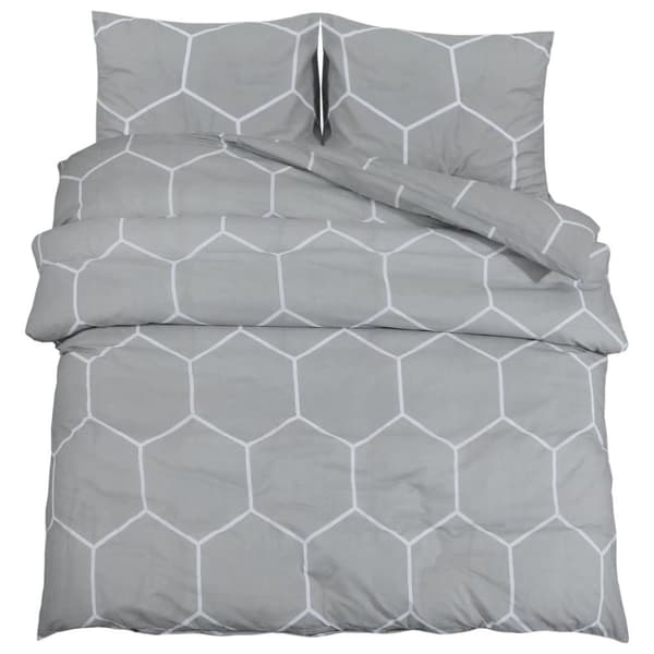 vidaXL sengetøj 200x200 cm bomuld grå