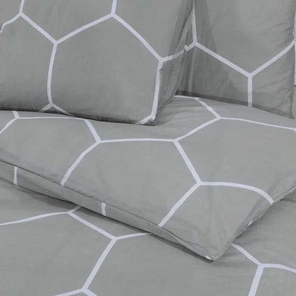 vidaXL sengetøj 200x220 cm bomuld grå