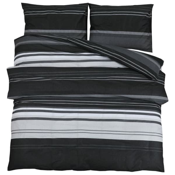 vidaXL Bäddset svart och vit 260x220 cm bomull