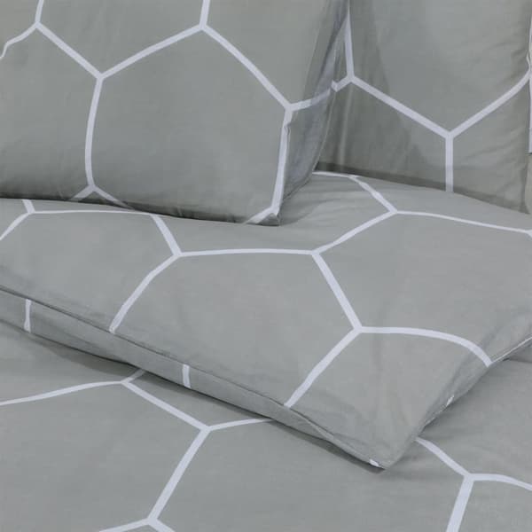 vidaXL Bäddset grå 225x220 cm bomull