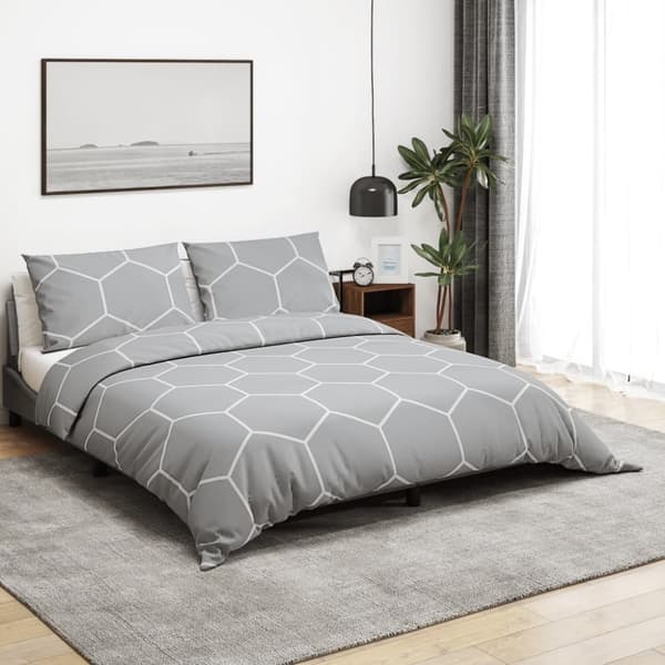 vidaXL Bäddset grå 225x220 cm bomull